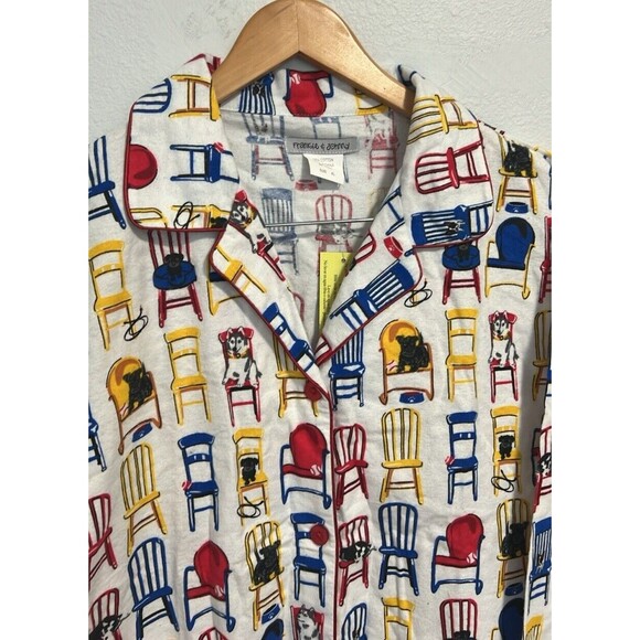 Frankie‎ & Johnny Chairs and Pets Print XL Pajama Flannel Soft Shirt - Picture 5 of 8